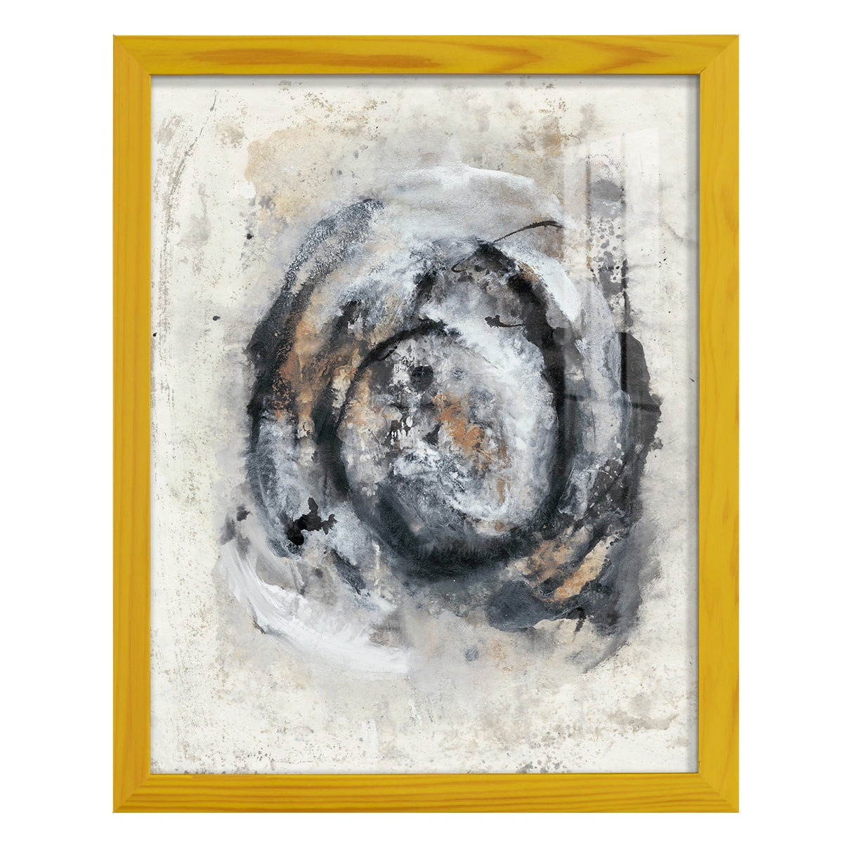 Circular Energy IV -Framed Print w/glass-Sunflower Yellow