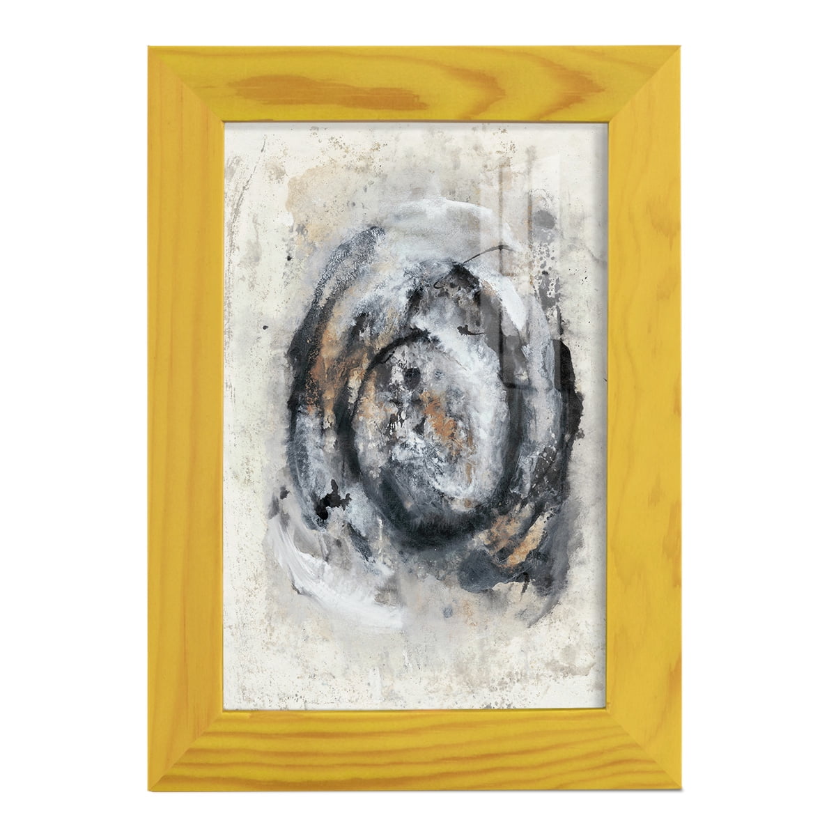 Circular Energy IV -Framed Print w/glass-Sunflower Yellow