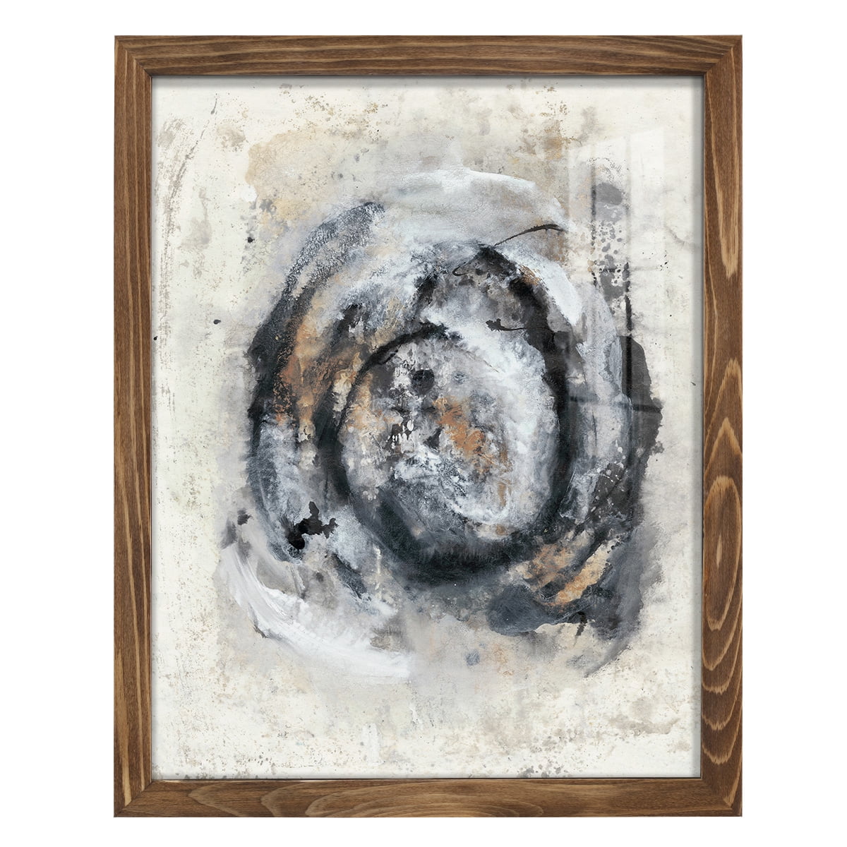 Circular Energy IV -Framed Print w/glass-Walnut
