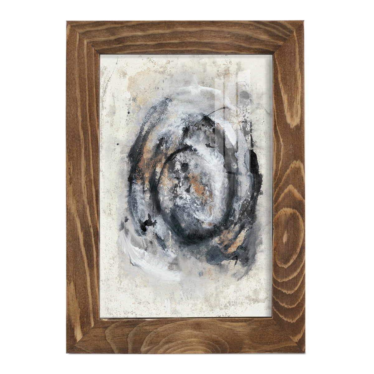 Circular Energy IV -Framed Print w/glass-Walnut