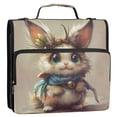 thumbnail image 1 of Circular Folder Package 13.6*3.5*12.4 Inches ,Binder Bag，Binder Organizer，Zipper Binder，3 Ring Binder ,Suitable for Work Cartoon Beautiful Brown Rabbit, 1 of 8