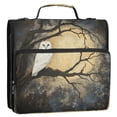 thumbnail image 1 of Circular Folder Package 13.6*3.5*12.4 Inches ,Binder Bag，Binder Organizer，Zipper Binder，3 Ring Binder ,Suitable for Work Cool Owl Of The Night, 1 of 8