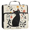 thumbnail image 1 of Circular Folder Package 13.6*3.5*12.4 Inches ,Binder Bag，Binder Organizer，Zipper Binder，3 Ring Binder ,Suitable for Work Cute Cartoon Black Cat, 1 of 8