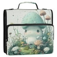 thumbnail image 1 of Circular Folder Package 13.6*3.5*12.4 Inches ,Binder Bag，Binder Organizer，Zipper Binder，3 Ring Binder ,Suitable for Work Green Mushroom Cartoon, 1 of 8
