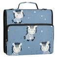 thumbnail image 1 of Circular Folder Package 13.6*3.5*12.4 Inches ,Binder Bag，Binder Organizer，Zipper Binder，3 Ring Binder ,Suitable for Work Super Cute Little Zebras, 1 of 8