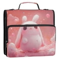 thumbnail image 1 of Circular Folder Package 13.6*3.5*12.4 Inches ,Binder Bag，Binder Organizer，Zipper Binder，3 Ring Binder ,Suitable for Work Super Lovely Pink Rabbit, 1 of 8