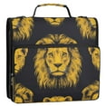 thumbnail image 1 of Circular Folder Package 13.6*3.5*12.4 Inches ,Binder Bag，Binder Organizer，Zipper Binder，3 Ring Binder ,Suitable for Work Cartoon Lion Face Seamless, 1 of 8