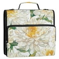 thumbnail image 1 of Circular Folder Package 13.6*3.5*12.4 Inches ,Binder Bag，Binder Organizer，Zipper Binder，3 Ring Binder ,Suitable for Work Chrysanthemums White, 1 of 8
