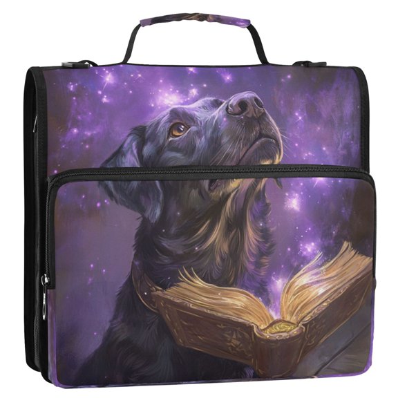 Circular Folder Package 13.6*3.5*12.4 Inches ,Binder BagBinder OrganizerZipper Binder3 Ring Binder ,Suitable for Work Magic Book Dog