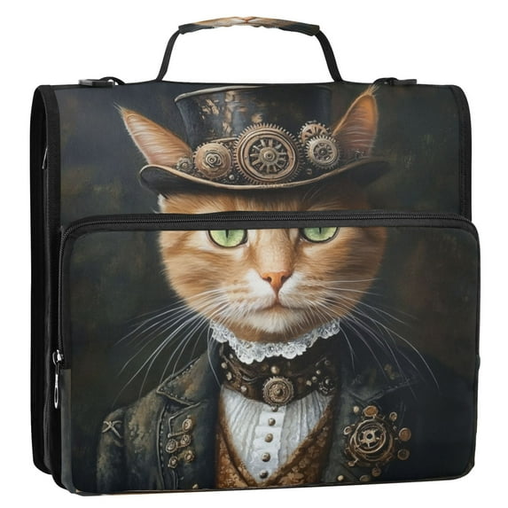 Circular Folder Package 13.6*3.5*12.4 Inches ,Binder Bag,Binder Organizer,Zipper Binder,3 Ring Binder ,Suitable for Work Cat