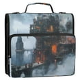 thumbnail image 1 of Circular Folder Package 13.6*3.5*12.4 Inches ,Binder Bag，Binder Organizer，Zipper Binder，3 Ring Binder ,Suitable for Work Steam Punk Castle, 1 of 8