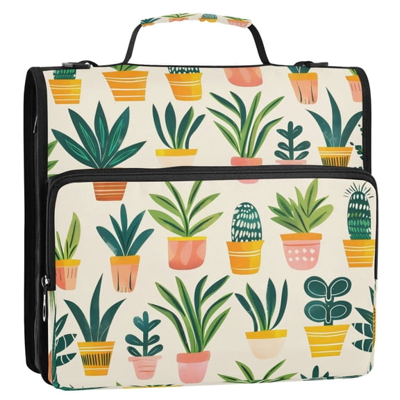 Circular Folder Package 13.6*3.5*12.4 Inches ,Binder BagBinder OrganizerZipper Binder3 Ring Binder ,Suitable for Work Mini Plant