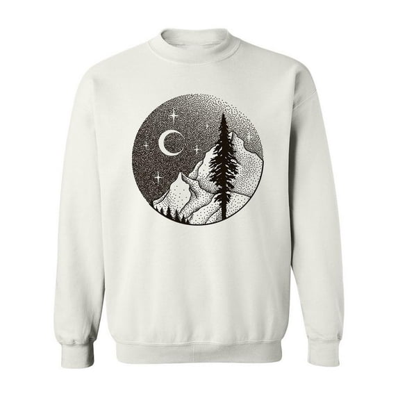 Circular Halftone Landscape Sweatshirt Men -Image by Shutterstock, Male XX-Large