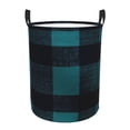 thumbnail image 1 of Circular Hamper Single Layer Laundry Basket Storage Basket Waterproof Single Layer Fabric With Handle Pe Support Strip Darkcyan Buffalo Plaid Check Tartan Scotland_4 Small, 1 of 8