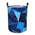 thumbnail image 1 of Circular Hamper Single Layer Laundry Basket Storage Basket Waterproof Single Layer Fabric With Handle Pe Support Strip Darkgray Geometric Patterns_4 Medium, 1 of 8