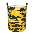 thumbnail image 1 of Circular Hamper Single Layer Laundry Basket Storage Basket Waterproof Single Layer Fabric With Handle Pe Support Strip Vector Camouflage Pattern Yellow_3 Medium, 1 of 8