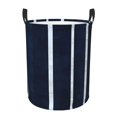 thumbnail image 1 of Circular Hamper Single Layer Laundry Basket Storage Basket Waterproof Single Layer Fabric With Handle Pe Support Strip Darkblue Stripe_2 Small, 1 of 8