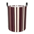 thumbnail image 1 of Circular Hamper Single Layer Laundry Basket Storage Basket Waterproof Single Layer Fabric With Handle Pe Support Strip Maroon Stripe_4 Medium, 1 of 8