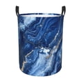thumbnail image 1 of Circular Hamper Single Layer Laundry Basket Storage Basket Waterproof Single Layer Fabric With Handle Pe Support Strip Royalblue Marble_2 Medium, 1 of 8