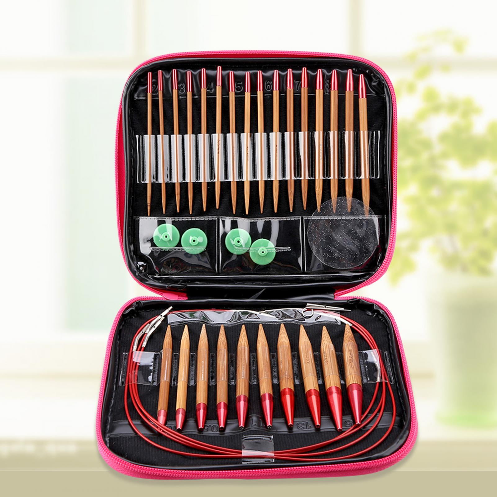 Eotvia Circular Knitting Needle Set, Interchangeable Carbonized Bamboo