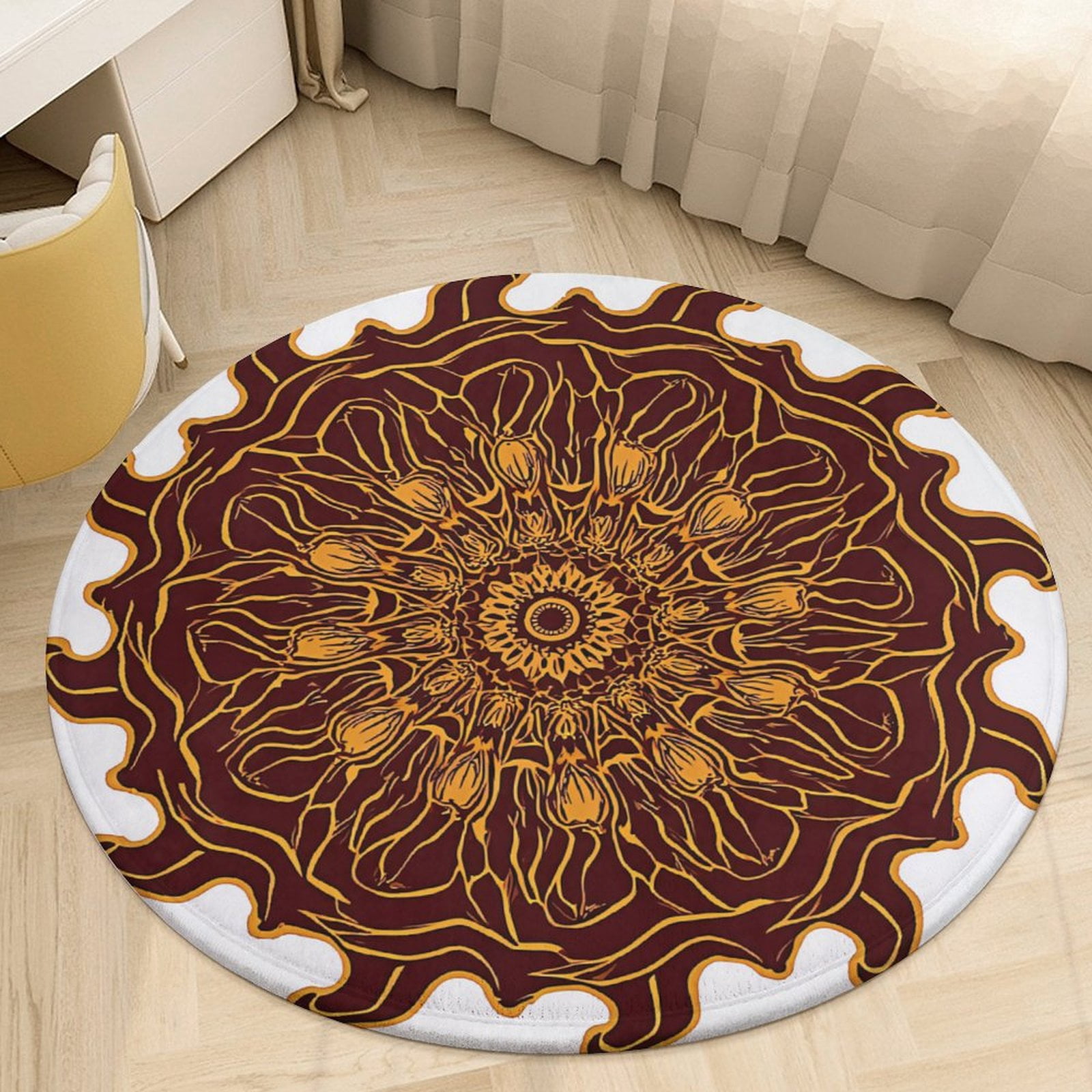 A Circular Mandala-like Design with A Warm Orange And Yellow Color ...