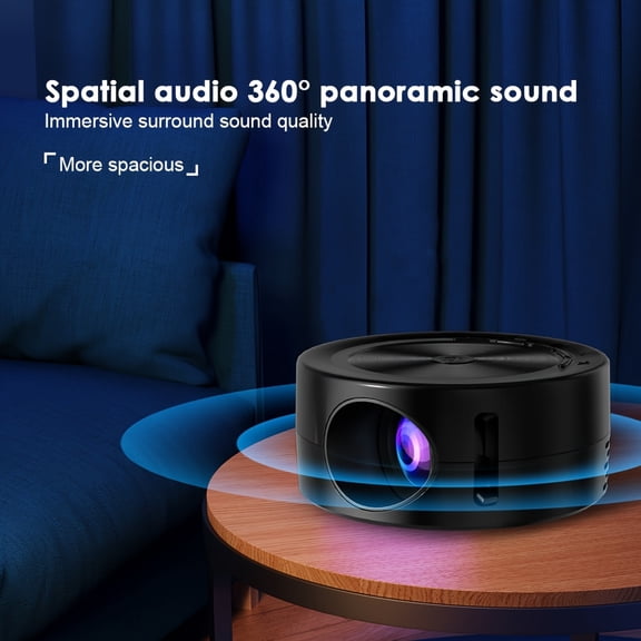 Circular Mini Projector, Native 720P, Supports 1080P Decoding, USB Interface, External Audio, Compact Size for Easy Carrying Out, High-definition Resolution Can Adapt to Various Occasions