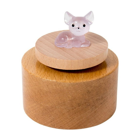 Circular Music​​ Wooden Rotating Music Box - Luminous Circular Ornament Melody Decor Nightlight Gift​ Glow Decor​​