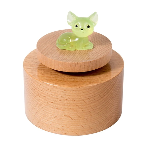 Circular Music Wooden Rotating Music Box - Luminous Circular Ornament Melody Decor Nightlight Gift Glow Decor