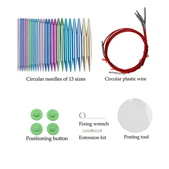 Circular Needle Set Aluminum Oxide Removable and Interchangeable Circular Needle DIY Knitting Tool Sweater Needle Set