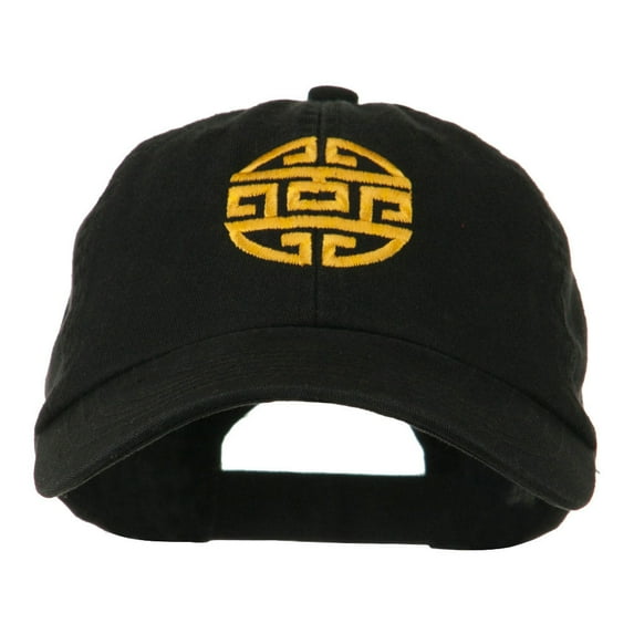 Circular Oriental Design Embroidery Cap - Black OSFM