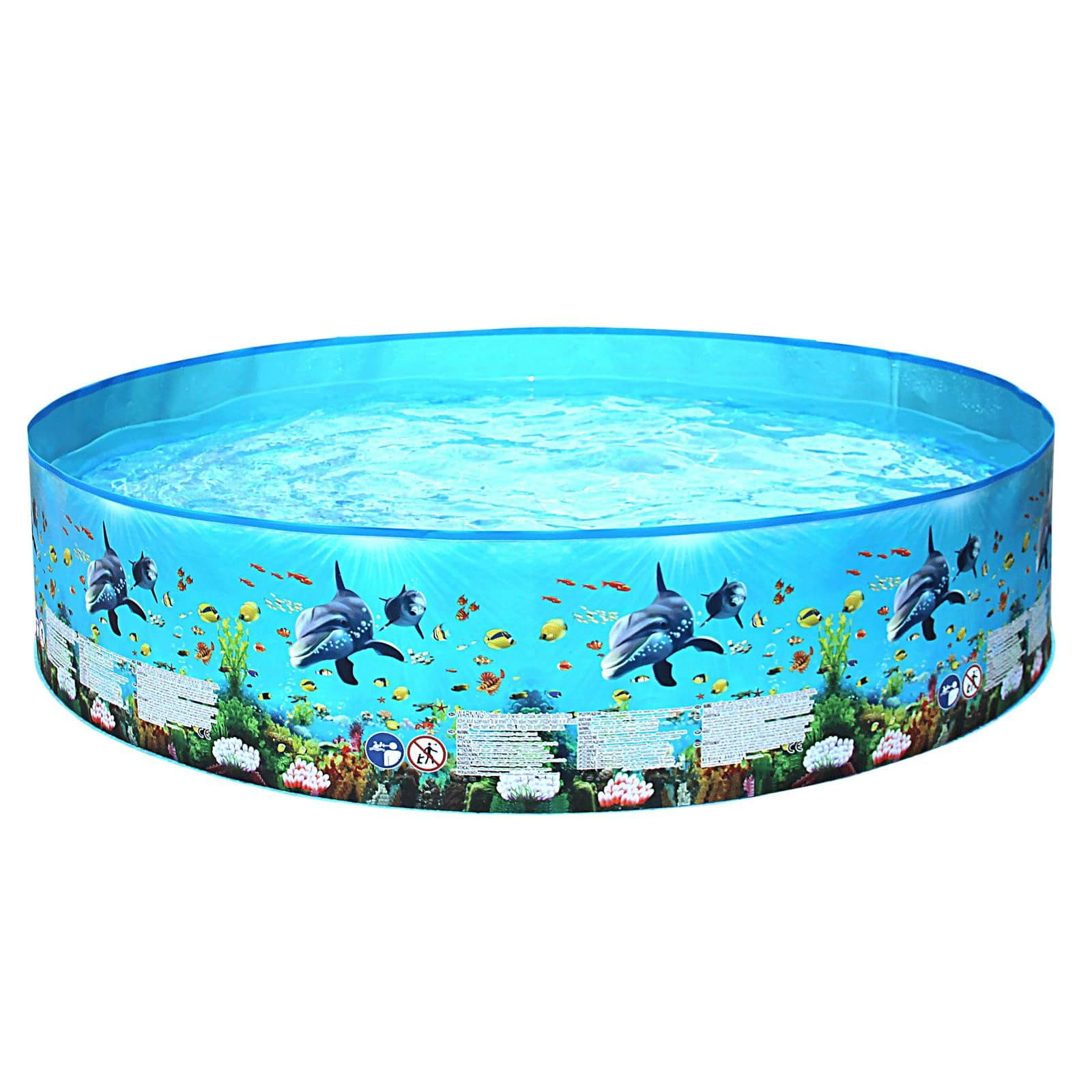 Circular Outdoor Swimming Pool,Non Inflatable Swimming Pool for Marine Life,Plastic Outdoor Swimming Pool,Foldable Circular Pool(122 * 25CM)