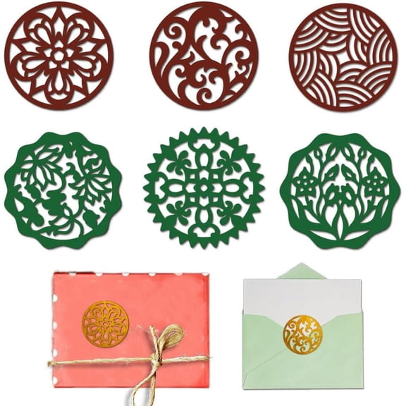 Circular Pattern Cutting Dies Symmetry Decorative Card Stitch Steel Die Cuts Stencils Card Scrapbooking Embossing Template Dies for DIY Paper Craft Card Albums Gift Decor Stainless Steel Color