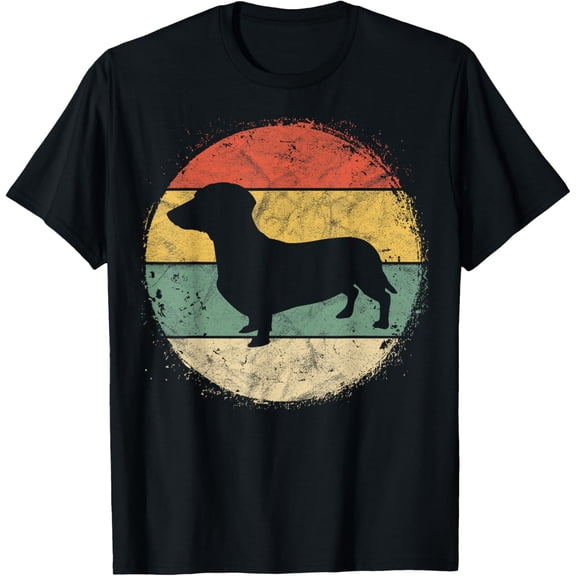 Circular Retro Dachshund Owner Gift Doxie Parents Dog Mom T-Shirt