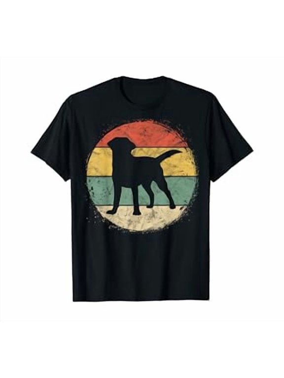 Circular Retro Labrador Owner Gift Golden Black Lab Dad Mom T-Shirt
