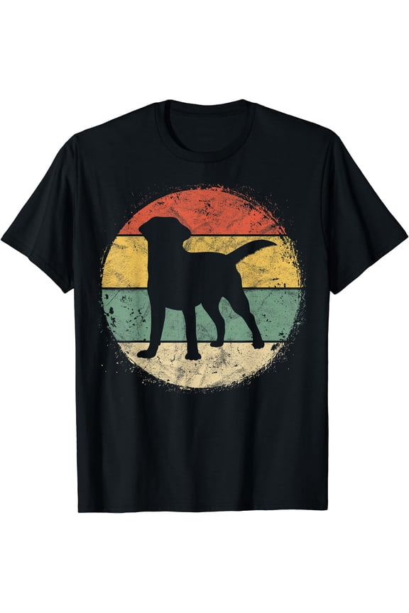 Circular Retro Labrador Owner Gift Golden Black Lab Dad Mom T-Shirt