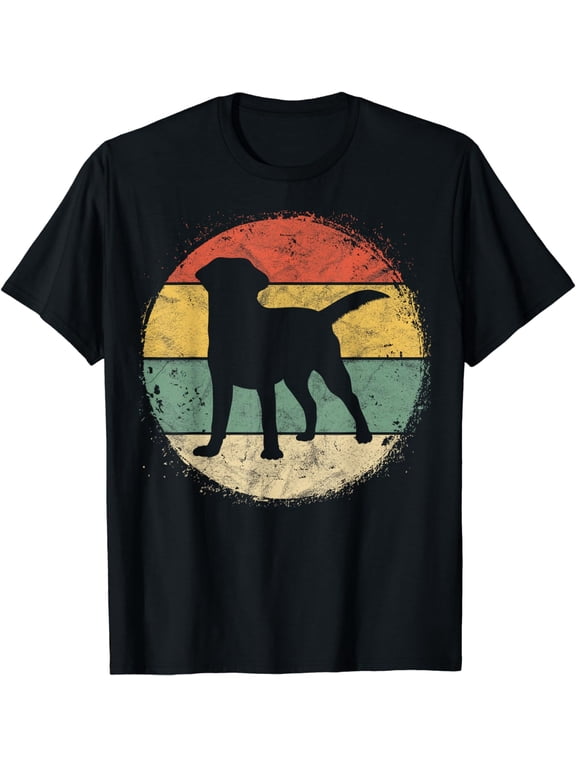Circular Retro Labrador Owner Gift Golden Black Lab Dad Mom T-Shirt