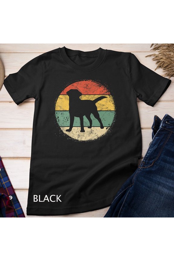 Circular Retro Labrador Owner Gift Golden Black Lab Dad Mom Unisex T-shirt