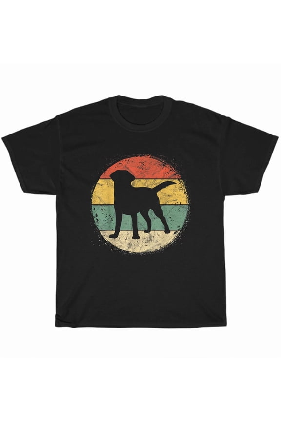 Circular Retro Labrador Owner Golden Black Lab Dog Lover Pet Pride Unisex T-Shirt, up to size 5XL
