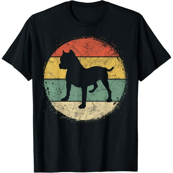 Circular Retro Pitbull Owner Gift Dog Lover Pit bull Parent T-Shirt men and women can wear, black, white, gifts