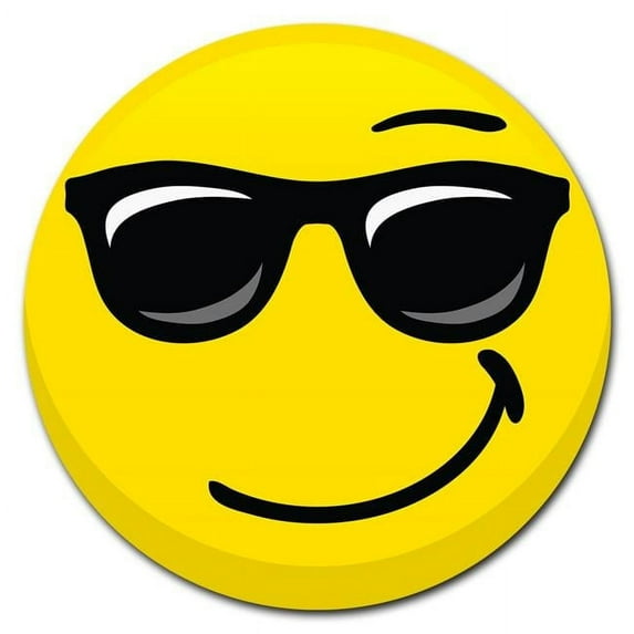 Circular Rigid Plastic Sign for 12 in. Tall - Emoji Shades