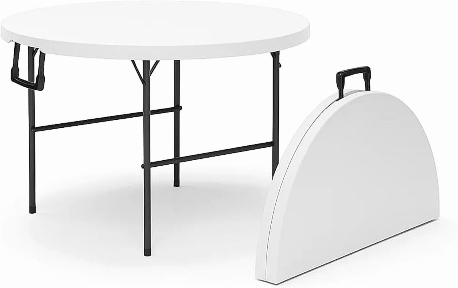 Circular Round Foldable Table with Built in Handle & Steel Legs | Heavy Duty Portable | Perfect for Party, Dining, Wedding, Events, Picnic Indoor, Outdoor, Camping - Walmart.com