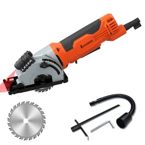 Circular Saw, 4.8A Corded Electric Saw with Laser Guide 7000RPM, Compact Hand Saw for Wood, Metal, Tile and Plastic Cutting