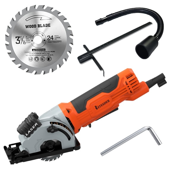 Circular Saw, 4.8A Corded Electric Saw with Laser Guide 7000RPM, Compact Hand Saw for Wood, Metal, Tile and Plastic Cutting