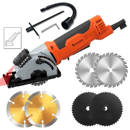 Circular Saw, 4.8A Corded Electric Saw with Laser Guide 7000RPM, Compact Hand Saw for Wood, Metal, Tile and Plastic Cutting
