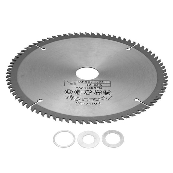 Circular Saw Blade, 210mm 80 Teeth Bore Diameter 30mm Circular Saw Blade with 3 O Rings, Table Saw Blade, Miter Saw Blade, for Laminate, Veneer Board, Plywood, Hard Wood, MDF HDF Cutting