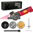 thumbnail image 1 of Circular Saw, Corded 4 Amps, 480W/3700RPM Mini Compact Circular Saw, with Laser Guide Scale Ruler/ Vacuum Port 3 Blades for Cutting Wood Tile Plastic Soft Metal, 1 of 7