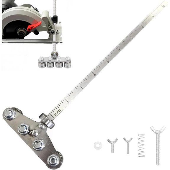 Circular Saw Guide Rail, 20in Positioning Calipers for Circular Saw, Stainless Steel Rip Cut Circular Saw Guide, Adjustable Guide Rail for Woodworking Positioning Cutting
