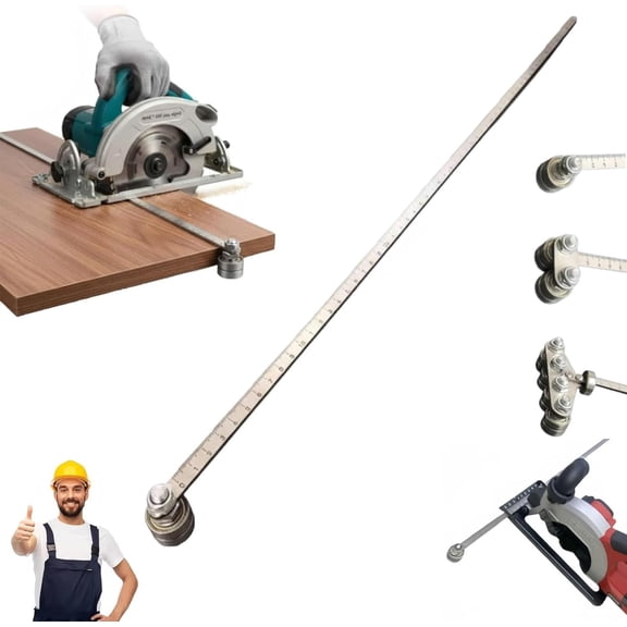 Circular Saw Roller Guide, Adjustable Cutting Machine Base Guide, Positioning Caliper for Circular Skill Hand Saw, Positioning Calipers for Precise Measurements & Easy Wood Cutting 1Axis