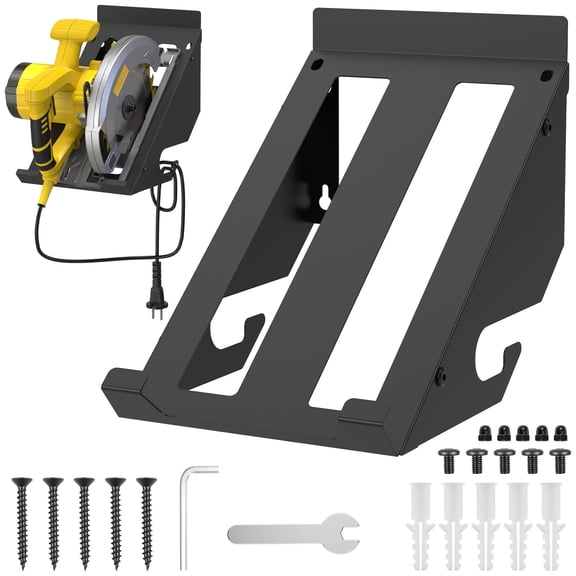 Circular Saw Wall Mount Holder Carbon Steel Heavy Duty Storage Rack Hanger for Garage Workshop Job Site Home Tool Organizer