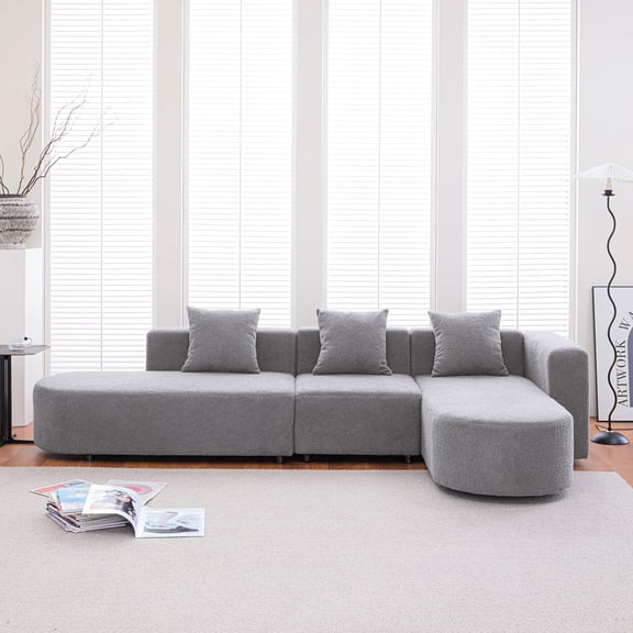 Circular Seat Design, Plush Boucl Upholstery | For Living Room, Comfortable Leisure Space with Pressure Relief
